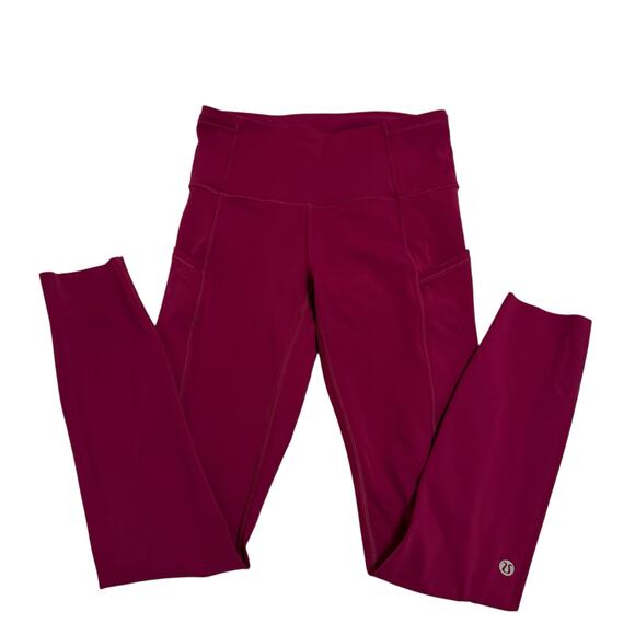 Lululemon Fast and Free Tight II 25" *Non-Reflective Nulux Deep Fuscia - Picture 6 of 14